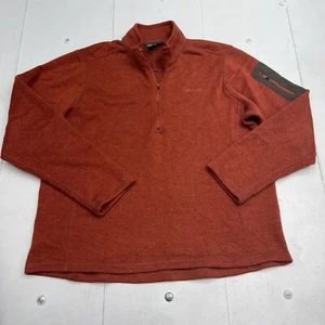 Eddie Bauer Orange Fleece Long Sleeve 1/2 Zip Pullover Sweater Mens Size XXL - Picture 1 of 7