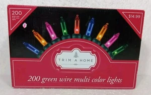 TRIM A HOME 200 Grün Draht Mehrfarbige Lichter 39 Fuß Innen Außen - Bild 1 von 3