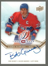 BOB GAINEY 2008-09 Upper Deck Montreal Canadiens Centennial HABS INKS AUTO 
