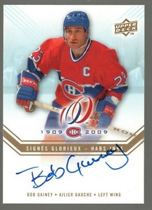 BOB GAINEY 2008-09 Upper Deck Montreal Canadiens Centennial HABS INKS AUTO 