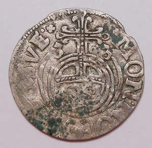 Poland Elbing 1633 SILVER 1/24 Thaler F * SCARCE Swedish Occupation Era OLD Coin - Picture 1 of 2