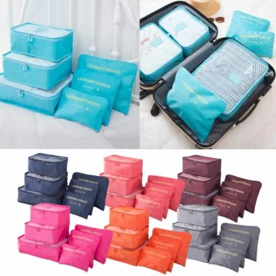 6Pcs Travel Storage Bag for Clothes Luggage Packing Cube Organizer Suitcase Set - Image 1 of 4