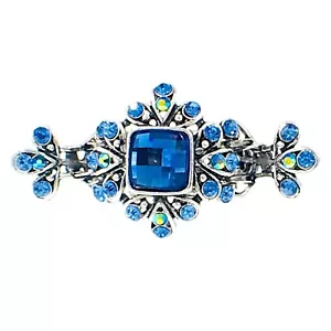 USA Vintage Haarkralle Clip Kiefer Haarnadel Verwendung SWAROVSKI Kristall Elegant Blau 3-2 - Bild 1 von 11