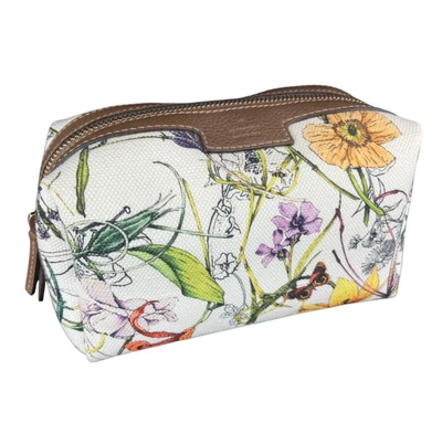 Cartera Gucci Flora Marrón Flor Lona Blanca #123 Foto 1 de 4