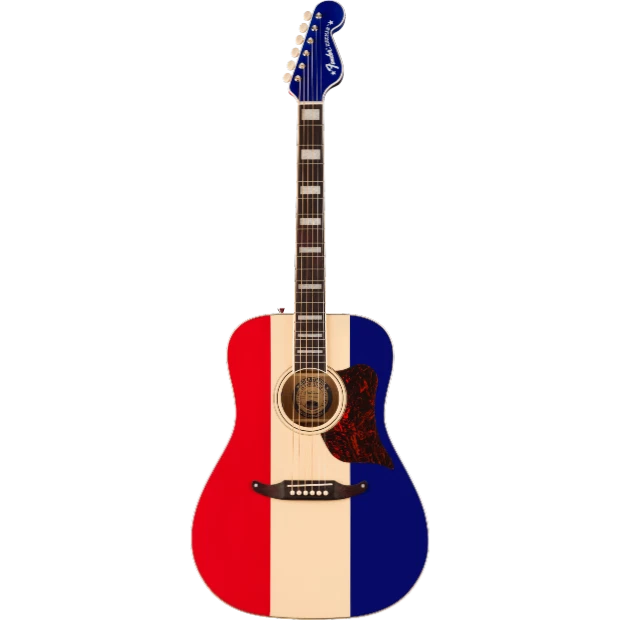 097-1712-398 Fender Buck Owens Kingman Acoustic-Electric Guitar Red White Blue