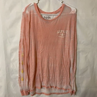 Mujer Salt Life Delgado Manga Larga Natación Cubre Algodón Talla Grande Rosa/Coral Foto 1 de 4