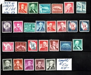 1954-61 U.S LIBERTY SERIES COMPLETE SET incl $5.00 HAMILTON Sc#1030-53 M/H/NH/OG - Picture 1 of 1