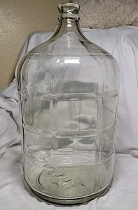 Vintage 5 Gallonen Carboy Glas Wasserkrug Flasche kariert geprägt Made in Mexico - Bild 1 von 6