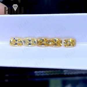 CERTIFIED Cushion Cut Loose Moissanite White Champagne VVS1 with GRA For Jewelry - Picture 1 of 29