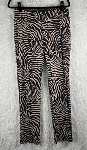 J. McLaughlin Größe 8 schwarz/hellbraun Masie Zebramuster Überziehhose 30" Schrittlänge - Bild 1 von 10