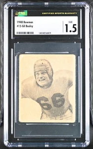 1948 Bowman #15 Gil Bouley Los Angeles Rams – Rookie Card – SP - CSG 1.5 Fair - Picture 1 of 2