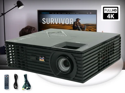 Compact Portable Projector DLP for Outdoor Gatherings 3000 Lumens Long Lamp Life - Image 1 of 4