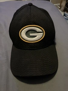 Gorra de béisbol New Era Green Bay Packers S/M 39Thirty negra NFL fútbol americano - Imagen 1 de 4