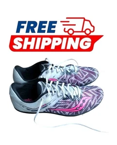 Picos de carreras Saucony para mujer talla 10 Havok XC - gris y rosa excelente estado  - Imagen 1 de 6