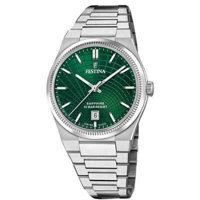 Festina Swiss Made Rive F20051/5 Men's Watch Green Dial - Image 1 of 4