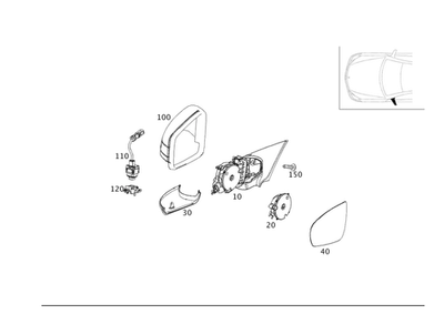 正品梅赛德斯-奔驰镜面组件 - 左 207-810-21-76 — 第 1/2 张图片