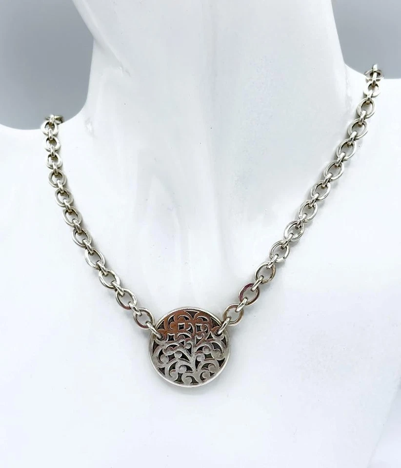 Colar/pingente de pergaminho esterlina assinado Lois Hill - Imagem 1 de 4