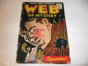 "WEB of MYSTERY" #29 Sept. 1955 Abergläubisches "BLACK CAT" COVER! - Bild 1 von 1