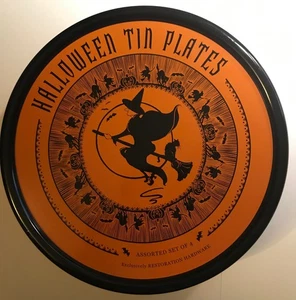 2004 Restoration Hardware Halloween Tin Plates Assorted Set of 4 in Tin - Picture 1 of 5