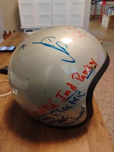 vintage Bell Helmet Magnum   Snell 70 SilveMotorcycle Signed Full Throttle Saloo - Picture 1 of 12