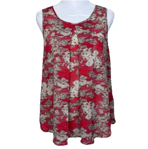 Juicy Couture Tank Top Blouse Womens Small Embellished Sheer Keyhole Floral Y2K - Picture 1 of 7