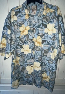 Camisa de campamento vintage Tommy Bahama para hombre XL seda hawaiana floral ropa de resort playa - Imagen 1 de 5