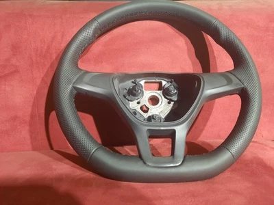 Kunststoff Lenkrad VW Polo 6C Caddy Neu Bezogen Leder - Bild 1 von 4