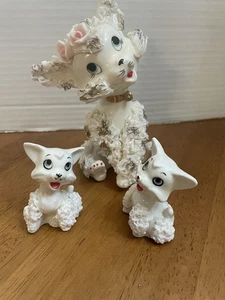 MCM Tilson Spaghetti Cat and Kittens Figurines Japan Hand Painted - Picture 1 of 7