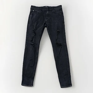 Hollister Jeans Men’s 32x32 Black Denim Super Skinny Distressed (33x30.5) - Picture 1 of 7