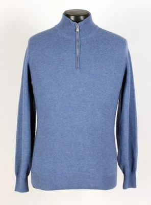 Suéter Brunello Cucinelli 100 % cachemir 1/2 cremallera - azul - M - venta al por menor de $1400 Foto 1 de 4