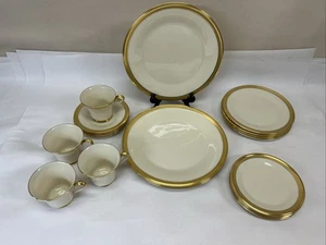 Lenox ARISTOCRAT Oro Incrustado China Juego de 20 Piezas ~ 4 X 5 Piezas Ajustes de Lugar - Imagen 1 de 9