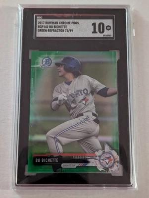 2017 BOWMAN CHROME PROSPECTS BO BICHETTE GREEN REFRACTOR /99 SGC 10 GEM MINT  - Image 1 of 2