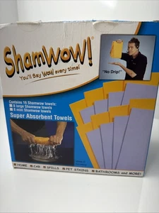 Shamwow Asciugamano Super Assorbente Pulizia Multiuso 7 Large 6 Mini NUOVO In Scatola - Foto 1 di 4