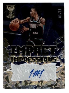 2021-22 Donruss Elite Impact Impressions Ja Morant Gold Autograph 1/10 Grizzlies - Picture 1 of 2