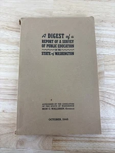 Report of Education Survey State of Washington Digest 1946 Wallgren Govrnor - Bild 1 von 8