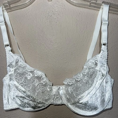 Sexy sujetador con aros 34C de colección años 80 delicado 1521 encaje satinado nailon spandex Foto 1 de 4