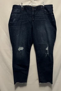 Lane Bryant Dark Wash Skinny Distressed Jeans Size 22 - Picture 1 of 3
