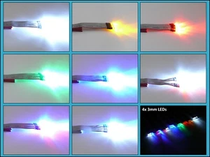 RC LED Light System Kit Strobe Flash Effects Chaser Lights System 4x 3mm LEDs - Picture 1 of 13