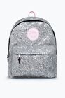 Hype Girls Silver Glitter Pink Crest Backpack