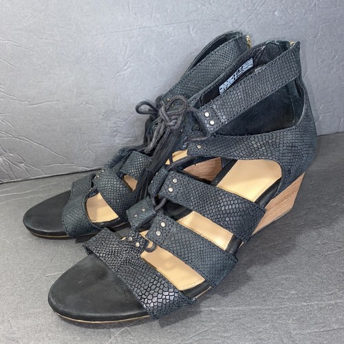 UGG Yasmin Snake Gabbia Stringate Zeppa 1015067 Nero Scarpe Donna Sandali 7 5