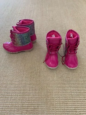 Botas de chuva Yo Kids "Gavin" rosa glitter para meninas tamanho 4 - Imagem 1 de 2