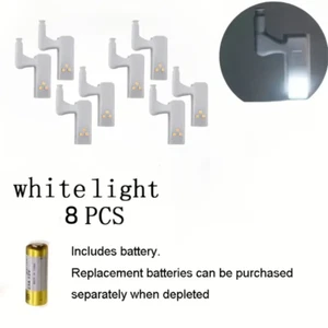 8pcs LED Cabinet Hinge Lights, Battery Operated （included）cool White - Picture 1 of 7