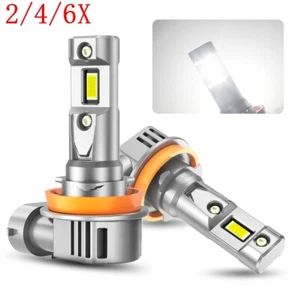 2/4/6X H11 LED Headlight Bulb Low Beam Fanless 6500K Pure White Free Return - Picture 1 of 27