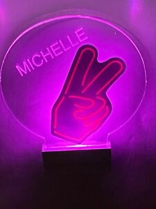Peace Night Light Personalized LED Wall Plug In Multicolor Dusk to Dawn Sensor