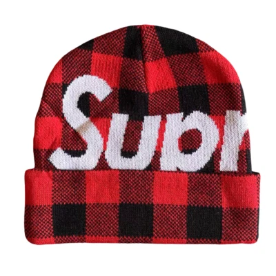 Supreme Big Logo Beanie (F/W20) - FW20BN9 RED PLAID