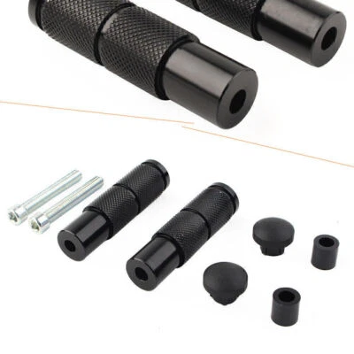 For Motorcycle  Foot Pegs Bike Footpegs Rear Set Pedals Universal Black - Image 1 of 4