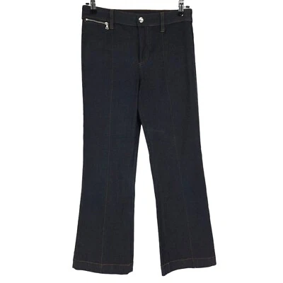 Pantalones de mezclilla Club Monaco acampanados recortados tiro medio lavado oscuro Ralph Lauren para mujer 2 Foto 1 de 4