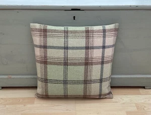 Double sided Balmoral Sage Green Tartan Check Decorative Scatter cushion cover - Picture 1 of 3