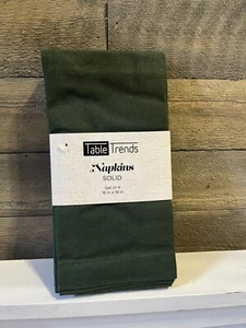 New Arlee Table Trends Set 4 Napkins Spruce Green - Picture 1 of 5