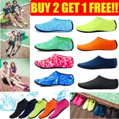 Kids Mens Womens Water Beach Shoes Non-Slip Sea Swim Pool Wetsuits Aqua Socks UK - Image 1 of 4